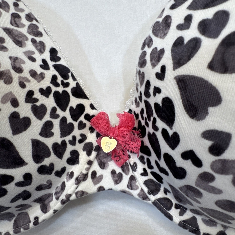 Victorias Secret HEART Leopard Cheetah Print BRA Lined Demi Balconette 36C - Picture 10 of 10